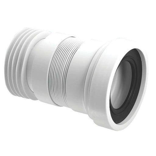 McAlpine Flexible WC Pan Connector WC-F18R White 110mm Outlet 97-107mm Inlet - Image 1