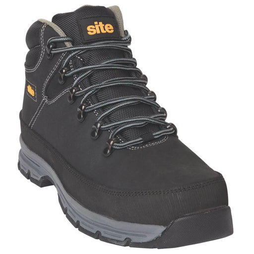 Site Safety Boots Unisex Standard Fit Black Leather Work Shoes Steel Toe Size 12 - Image 1