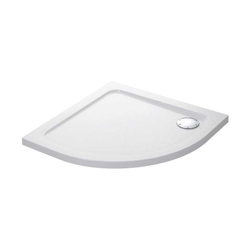 Mira Shower Tray White Low Quadrant Durable Acrylic Resin Stone 80 x 80 x 4cm - Image 1