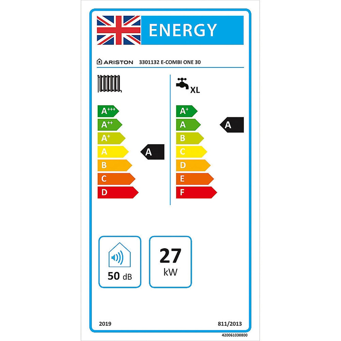 Ariston Gas LPG Boiler 30kW E-Combi One Top Flue Outlet White 102,364 BTU - Image 5