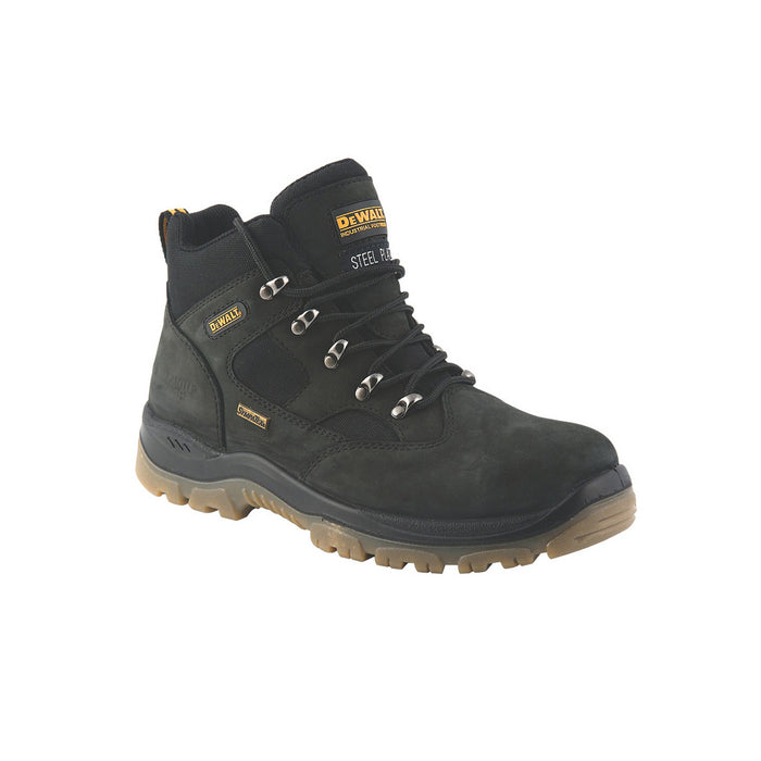 DeWalt Mens Safety Boots Black Leather Steel Toe Cap Waterproof Wide Fit UK12 - Image 2