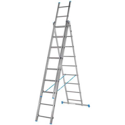 Mac Allister Combination Ladder 3 Section 3 Way Extended Stepladder 5.4m - Image 1