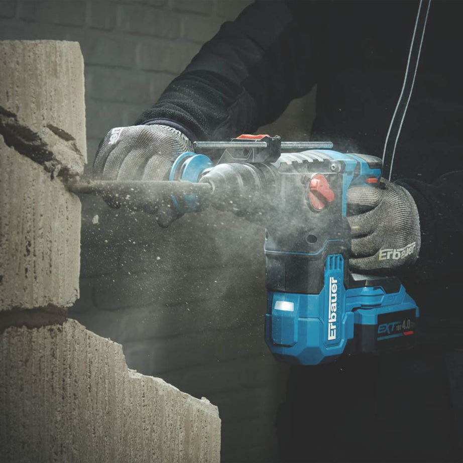 Erbauer SDS Plus Hammer Drill ERI1078SDS Cordless 3.4kg 18V 1 x 4.0Ah Li-Ion EXT - Image 6