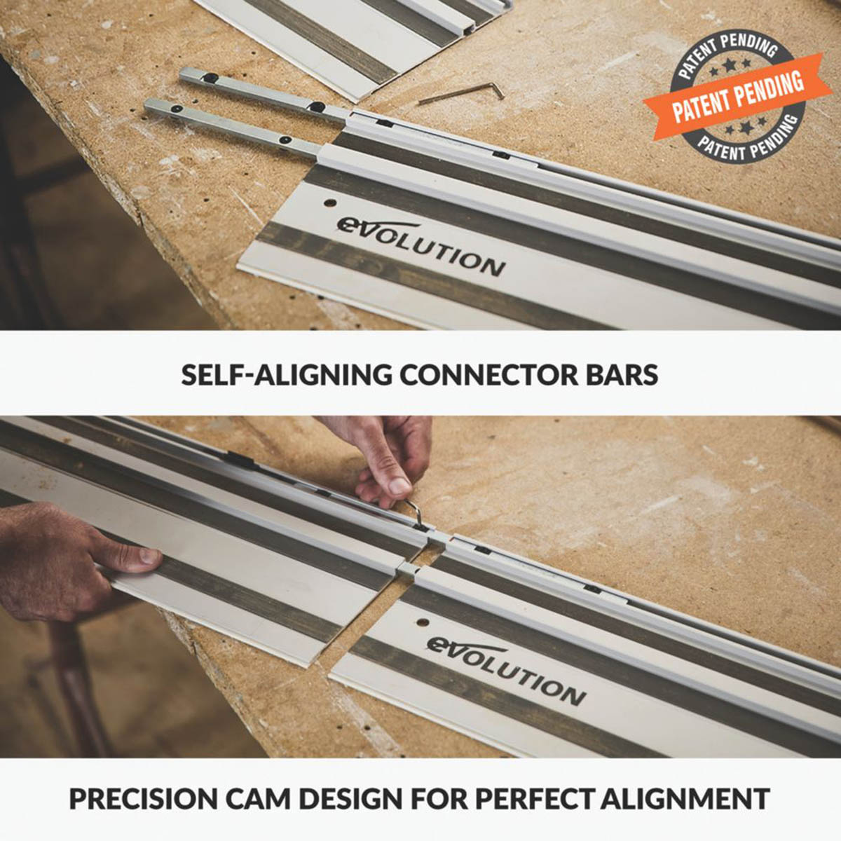 Evolution Circular Saw Guide Rail Set 004-0011 Aluminium Non-Slip 2 x 700mm - Image 5
