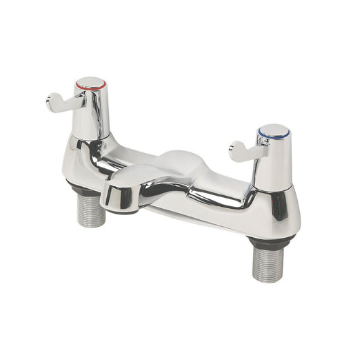 Bathroom Mixer Tap Dual Commercial Lever Bath Filler Chromed Brass Contemporary - Image 1