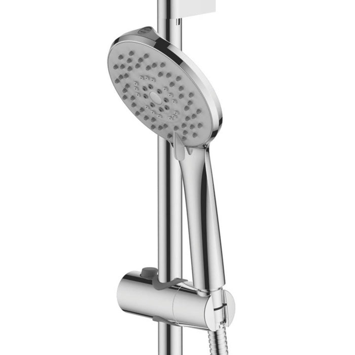 Mixer Shower With Bath Filler Tap Thermostatic Chrome Round Head Dual Lever - Image 4