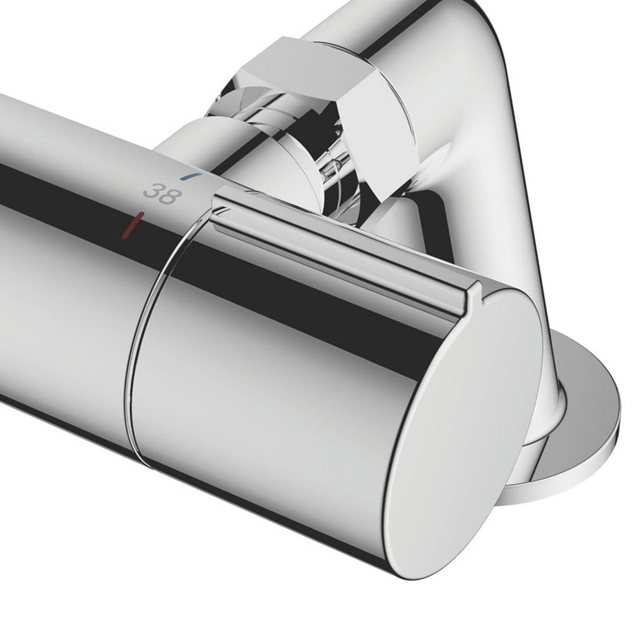 Swirl Thermostatic Bath Filler Tap With Hand Held Set Chrome Double Lever - Image 3