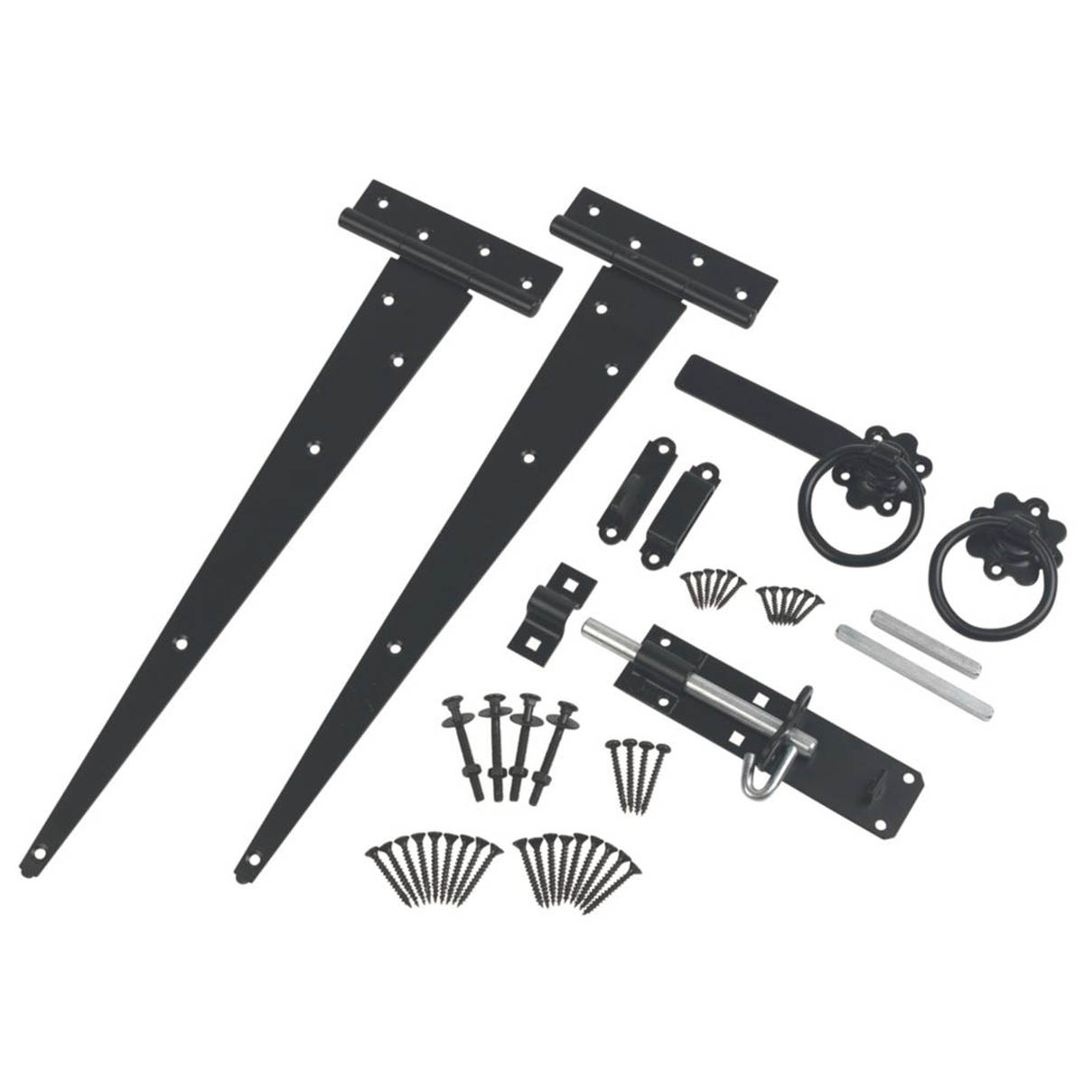 GateMate Ring Latch Side Gate Kit Matt Black Corrosion Rust Resistant 5 Pieces - Image 1