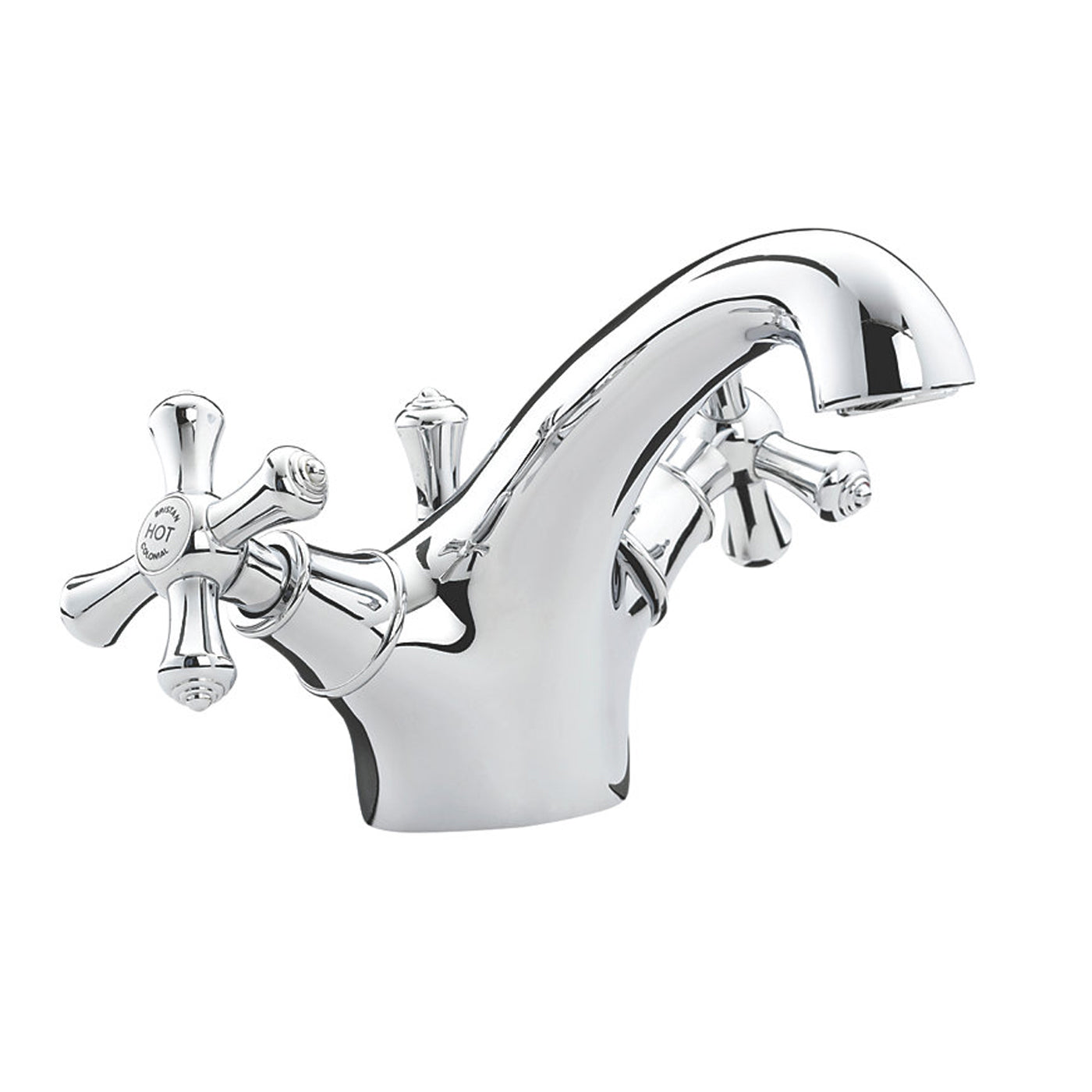 Bristan Bathroom Basin Tap Mono Mixer Chrome Cross Head Pop Up Waste Faucet - Image 1
