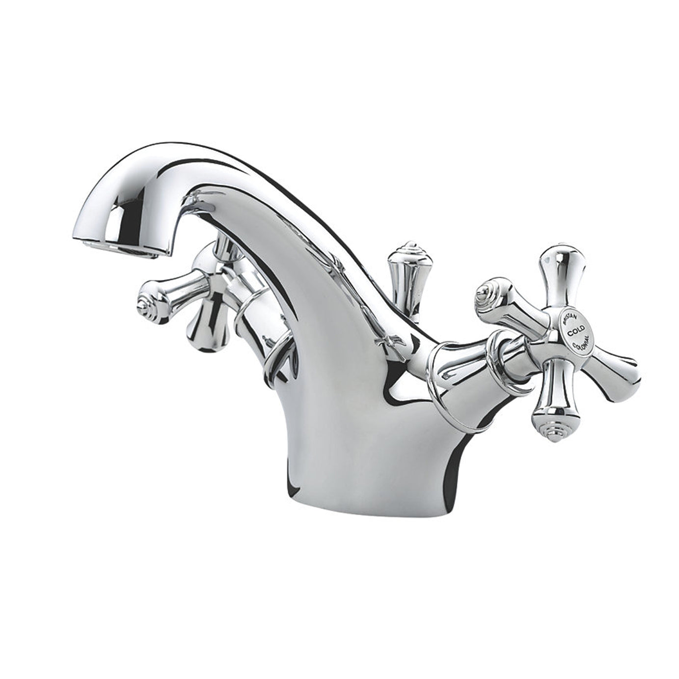 Bristan Bathroom Basin Tap Mono Mixer Chrome Cross Head Pop Up Waste Faucet - Image 2