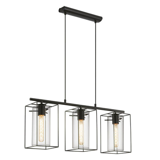 Pendant Ceiling Light 3 Way Multi Arm Black Kitchen Dining Industrial Modern - Image 1