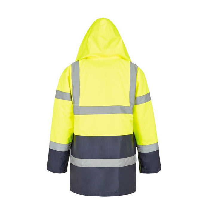 Mens Hi-Vis Traffic Jacket Yellow Reflective Safety Waterproof Large 54" Chest - Image 3