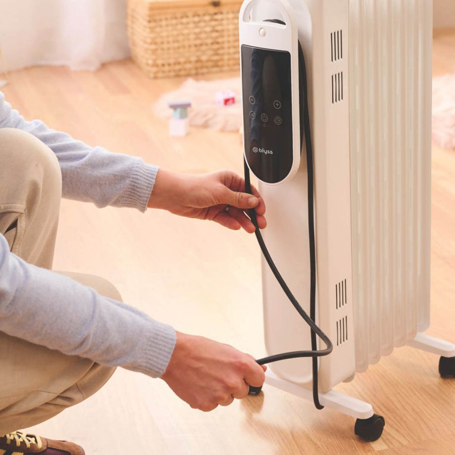 Blyss Oil-Filled Radiator Electric1500W Portable  White 3 Heat Settings - Image 2