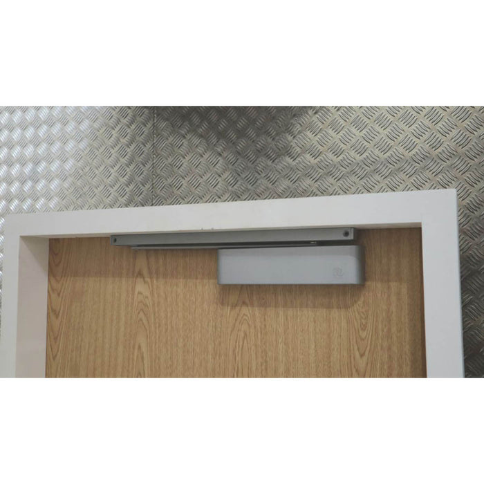 Overhead Door Closer Silver Fire Rated Cam-Action Adjustable Closing Speed - Image 2