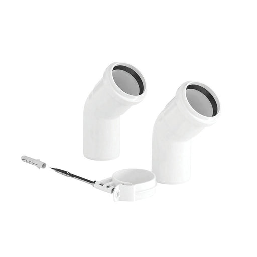 Vaillant Flue Elbows White 45° Domestic Boiler Accessories (Dia)100mm Pack Of 2 - Image 1