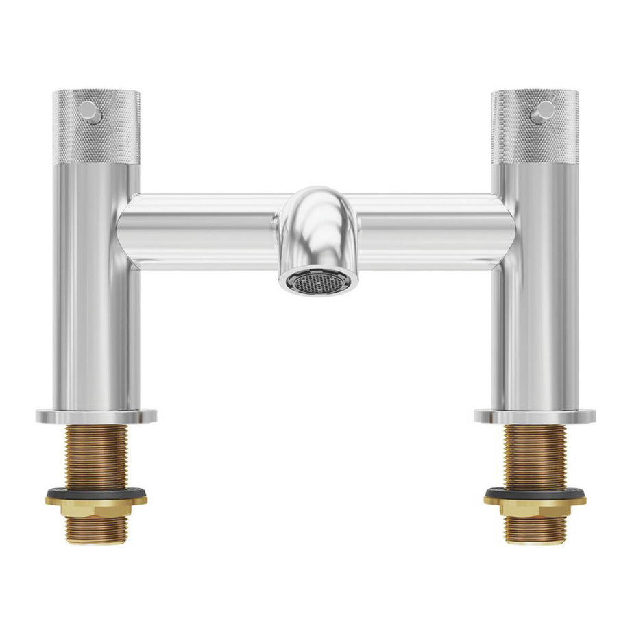 Swirl Bath Filler Tap Mixer Chrome Dual Lever 1/4 Turn Bathroom Modern Faucet - Image 2