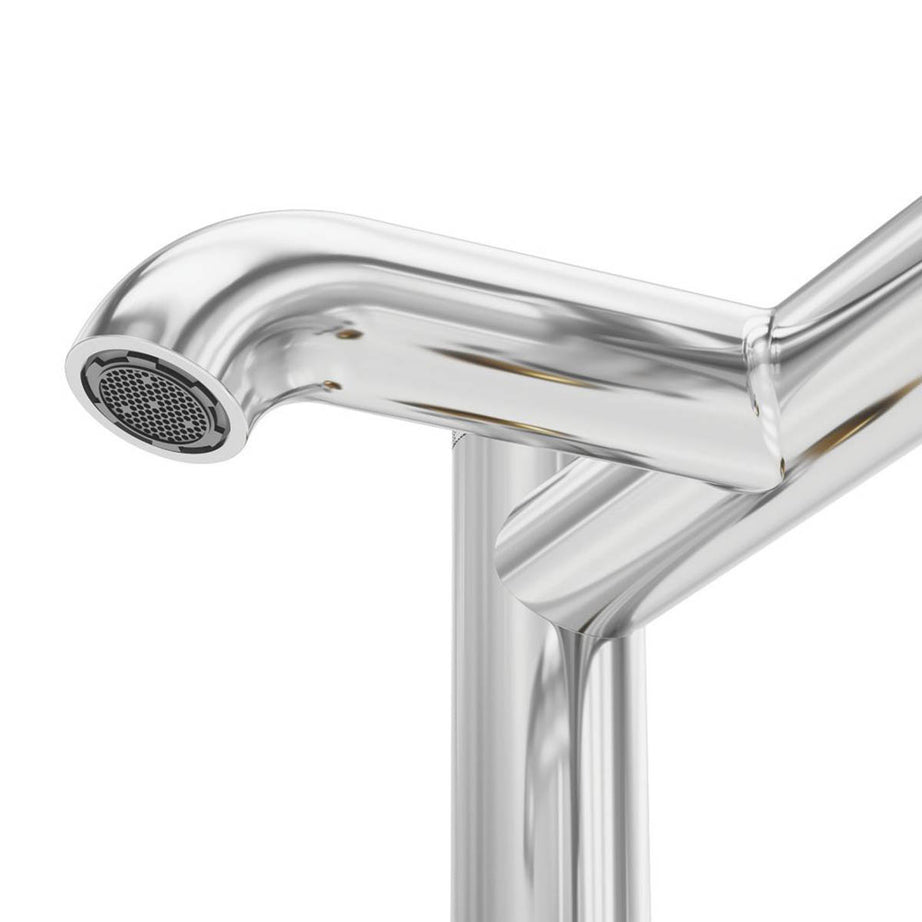 Swirl Bath Filler Tap Mixer Chrome Dual Lever 1/4 Turn Bathroom Modern Faucet - Image 4