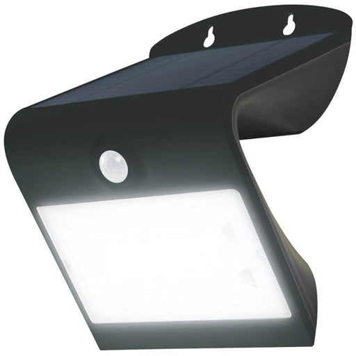 LED Solar Wall Light Outdoor PIR Motion Sensor Cool White Adjustable Black 400Lm - Image 1