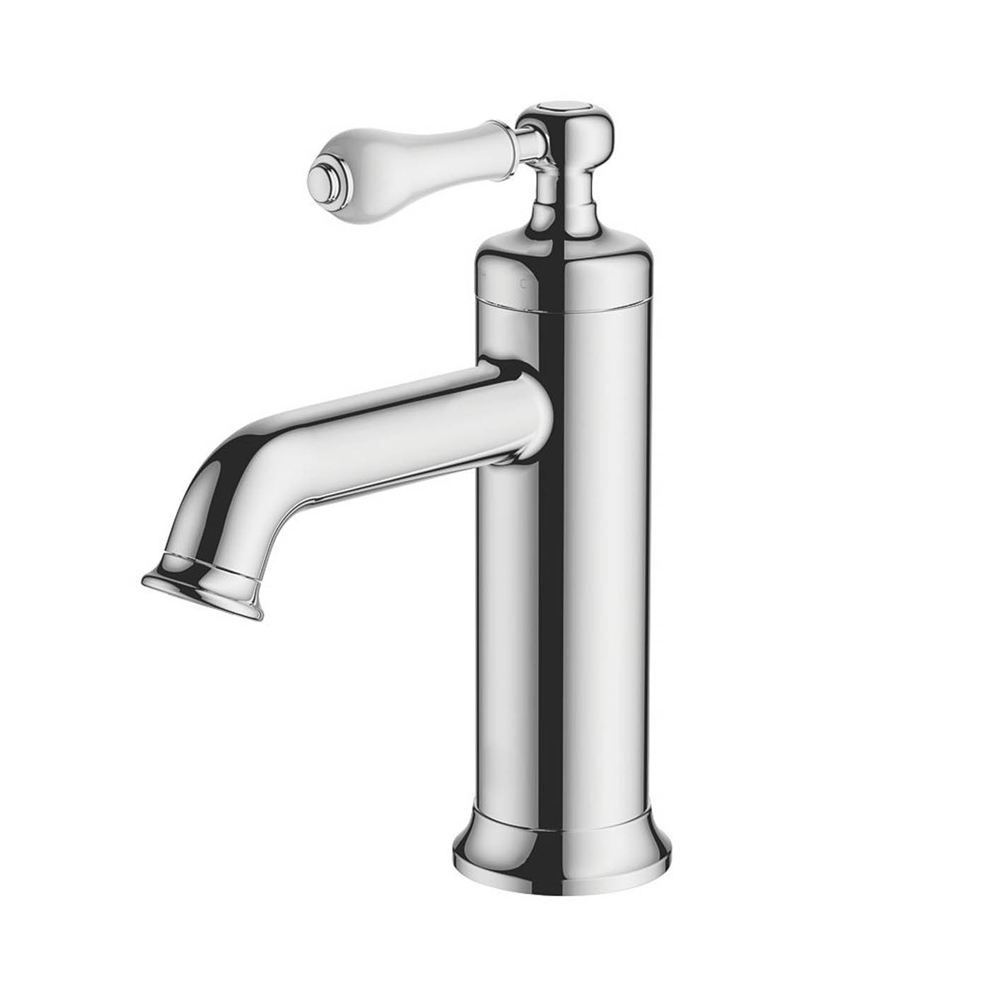 Bathroom Basin Tap Mono Mixer Single Lever Chrome Traditional Clicker Waste - Image 1
