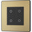 BG Dimmer Switch 2-Gang 2-Way LED Double Master Touch Satin Brass Screwless - Image 3