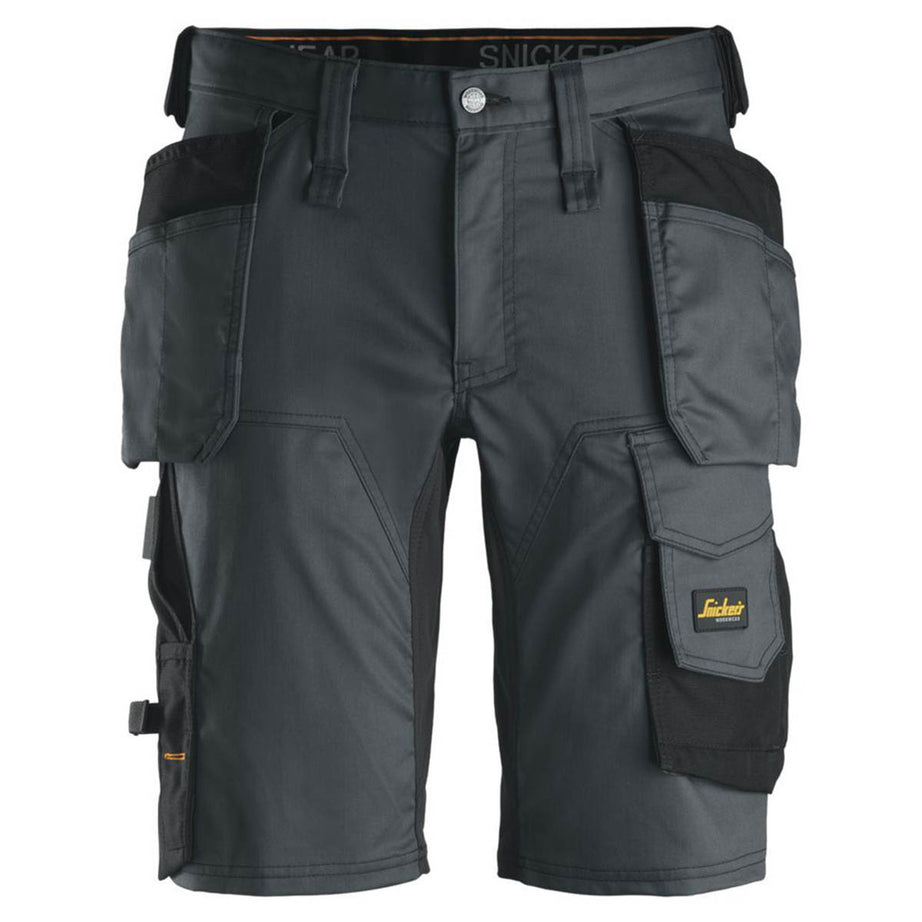 Snickers Work Shorts Mens Grey Black Stretch Breathable Multi Pockets 36"W - Image 1