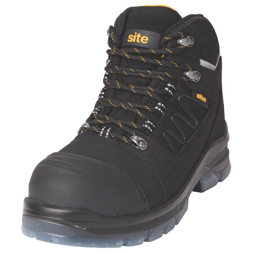 Site Safety Boots Mens Standard Fit Black Leather Waterproof Steel Toe Size 12 - Image 1