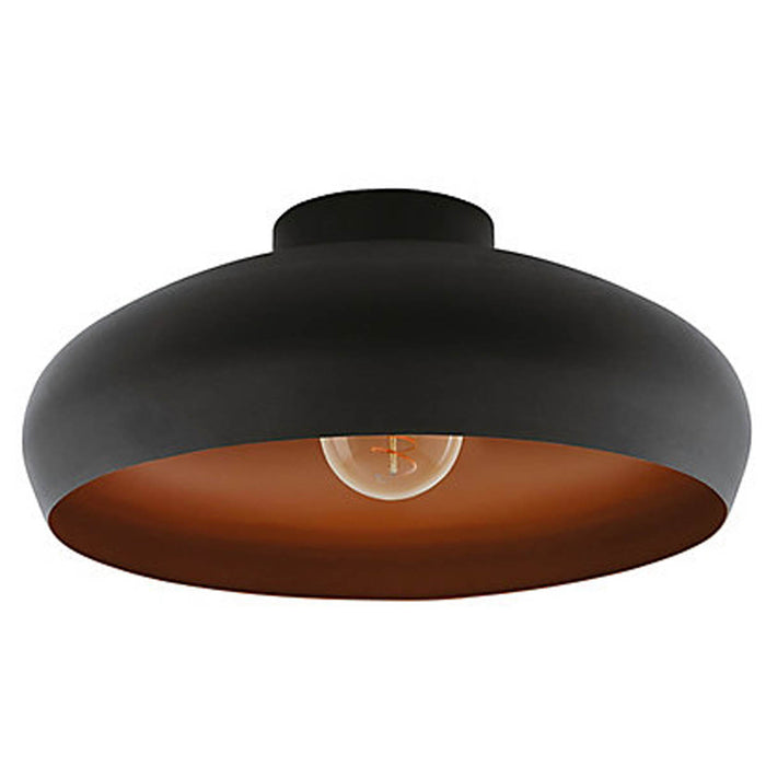 Ceiling Light Black Copper Retro Metal Round Shade Compact For Low Ceilings 40cm - Image 1