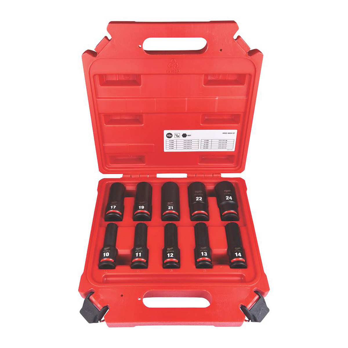 Milwaukee Impact Deep Socket Set SHOCKWAVE 1/2" Drive Imperial Pack Of 10 - Image 2