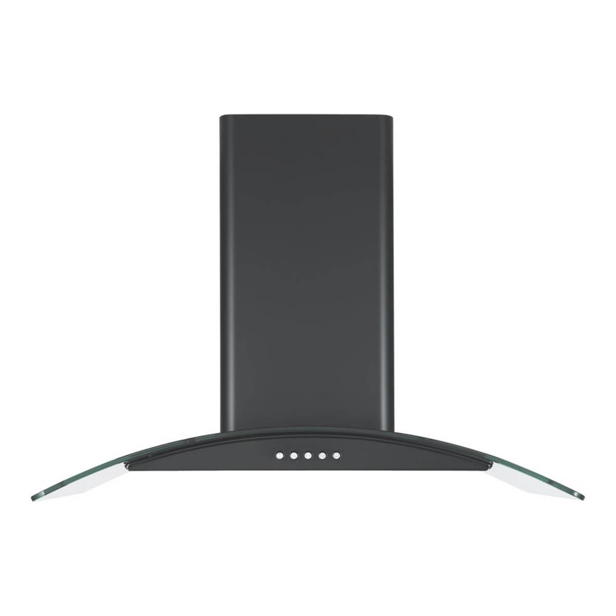 Cooker Hood Curved Glass Black Kitchen Extractor Fan Height-Adjustable 600mm - Image 2