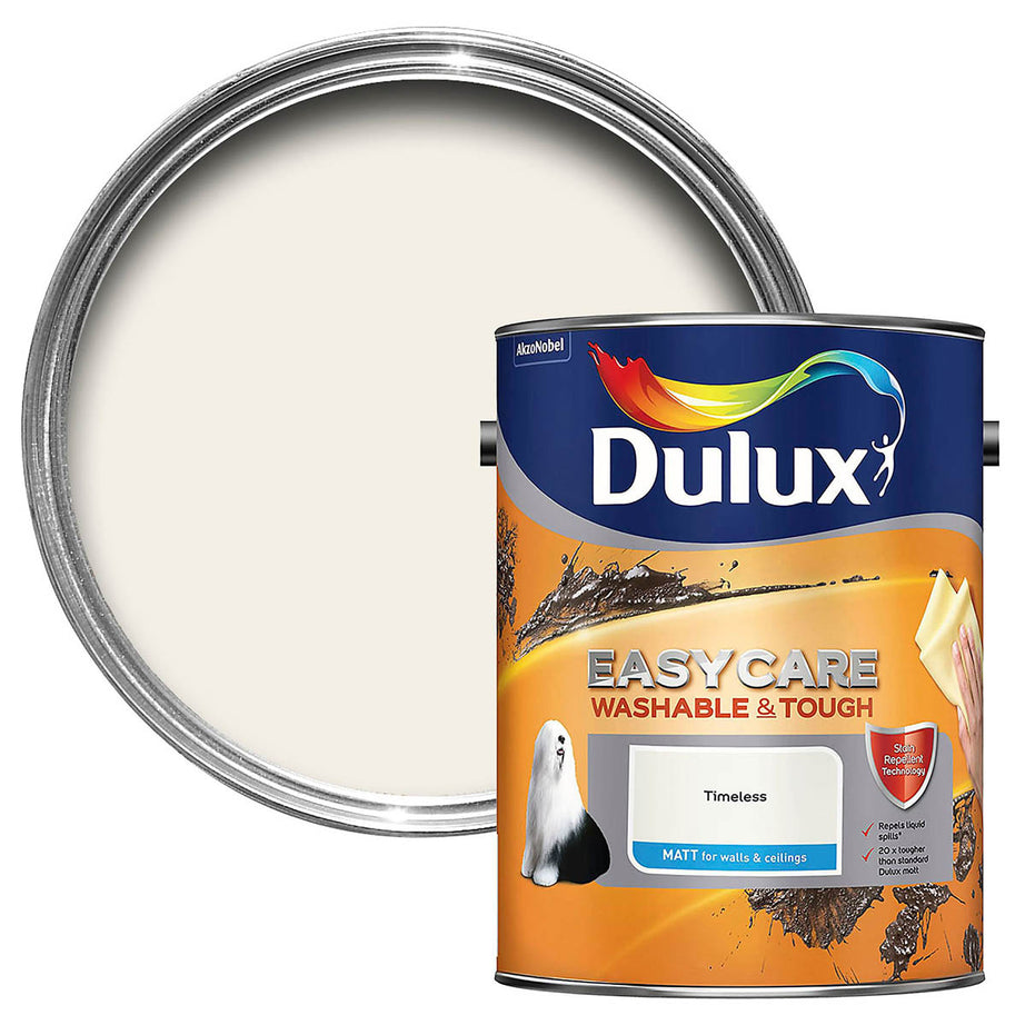 Dulux Emulsion Paint Timeless Matt Wall Ceiling Washable And Tough Indoor 5L - Image 1