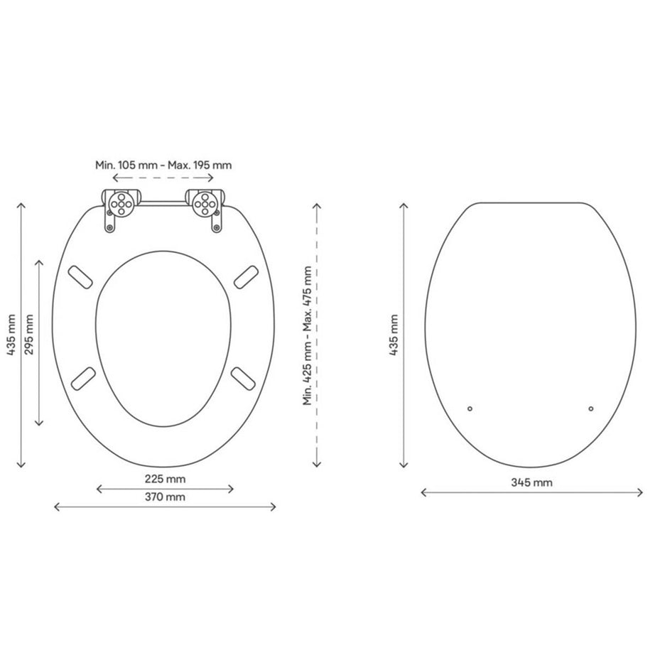 Soft Close Toilet Seat Wooden Silver Glitter Round Heavy Duty Bathroom WC - Image 6