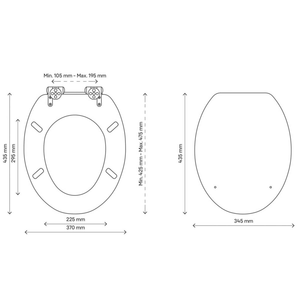 Soft Close Toilet Seat Wooden Silver Glitter Round Heavy Duty Bathroom WC - Image 6