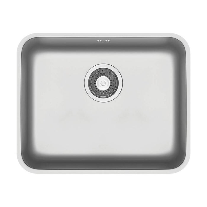 Swirl Kitchen Sink 1 Bowl Stainless Steel Grey Rectangular With Waste (W)524mm - Image 2