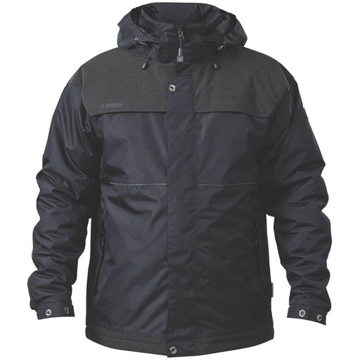 Mens Jacket Waterproof Black Breathable Padded Pockets Hooded Zipped XXL - Image 1