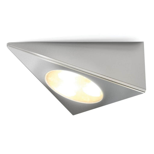 LED Cabinet Lights Triangular Silver Warm White Surface Mounted 2W 3 Pack - Image 1