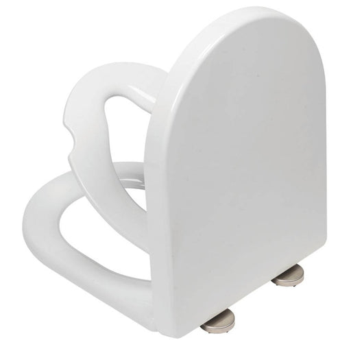 Toilet Seat Soft Close White D Shape Quick Release Adjustable Anti-Bacterial - Image 1
