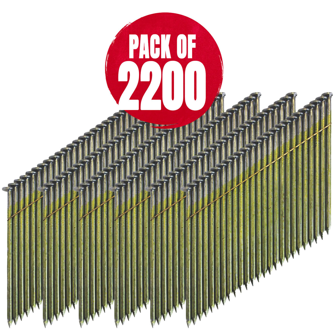 DeWalt Framing Stick Nails Galvanised Collated Ring Shank 2.8 x 50mm 2200 Pack - Image 1