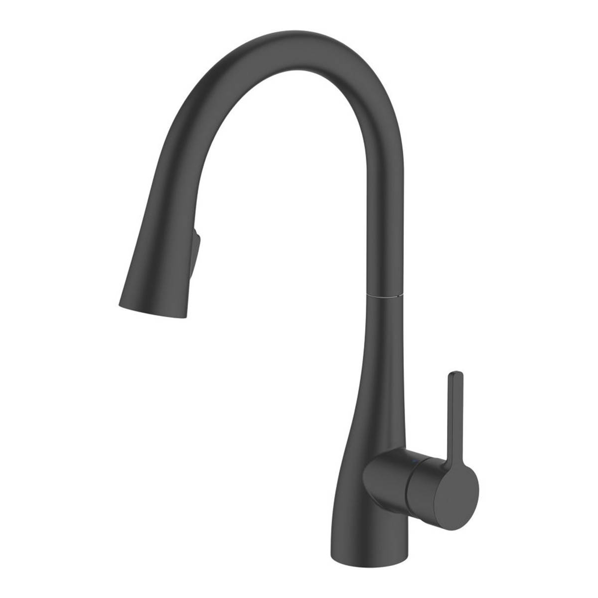 Swirl Kitchen Sink Tap Mono Mixer Matt Black Pull Out Single Lever Modern Faucet - Image 1