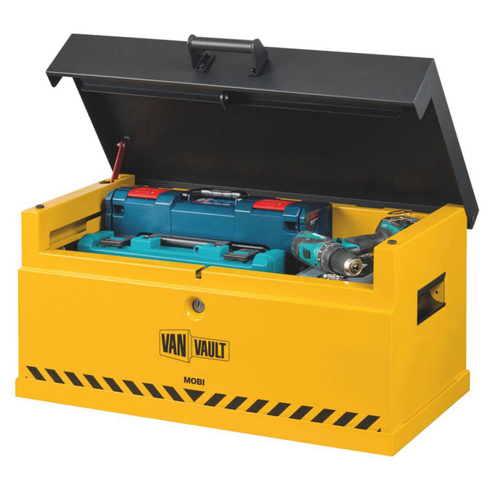 Van Vault Mobi Storage Box Security Safe Docking Station Steel Yellow Lockable - Image 2