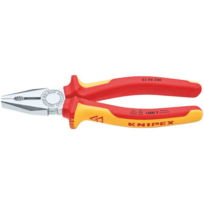 Knipex Combination Pliers Heavy Duty Hard Wire Cable Cutter VDE 8" (200mm) - Image 1