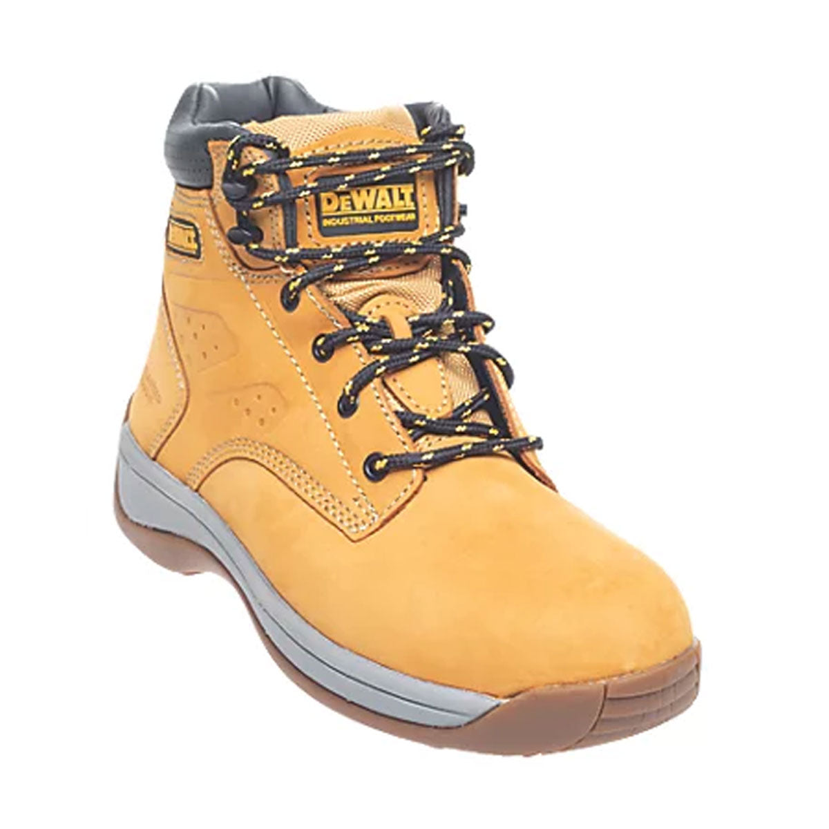 DeWalt Safety Boots Mens Wide Fit Honey Leather Steel Toe Cap Work Shoes Size 10 - Image 1