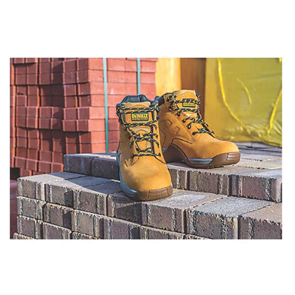DeWalt Safety Boots Mens Wide Fit Honey Leather Steel Toe Cap Work Shoes Size 10 - Image 2