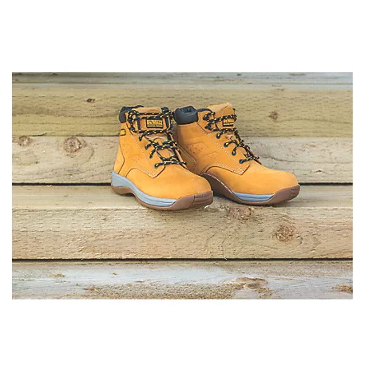 DeWalt Safety Boots Mens Wide Fit Honey Leather Steel Toe Cap Work Shoes Size 10 - Image 6