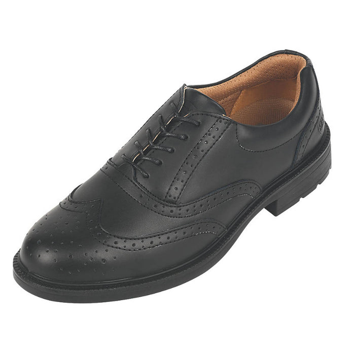 City Knights Safety Shoes Brogue Executive Black Leather Wide Fit Size 10 - Image 2