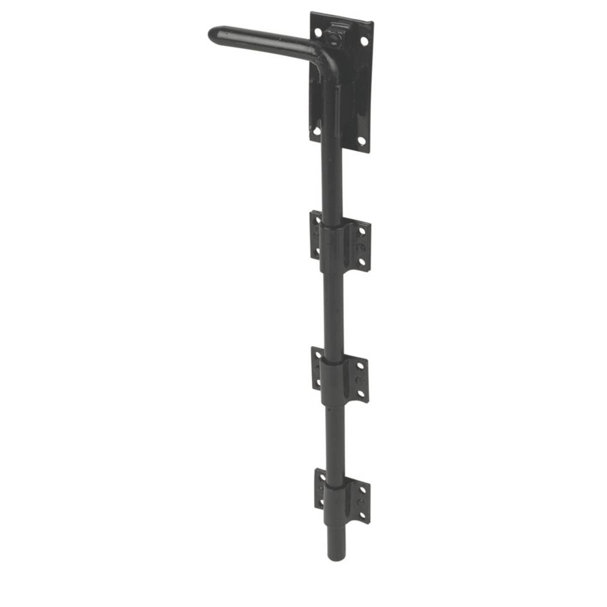 GateMate Garage Door Bolt Galvanised Steel Black Finish Durable (L)450mm - Image 2