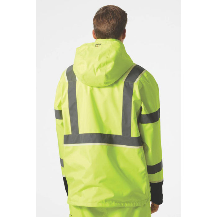 Hi Vis Shell Jacket Yellow Breathable Waterproof Adjustable Medium 40" Chest - Image 4