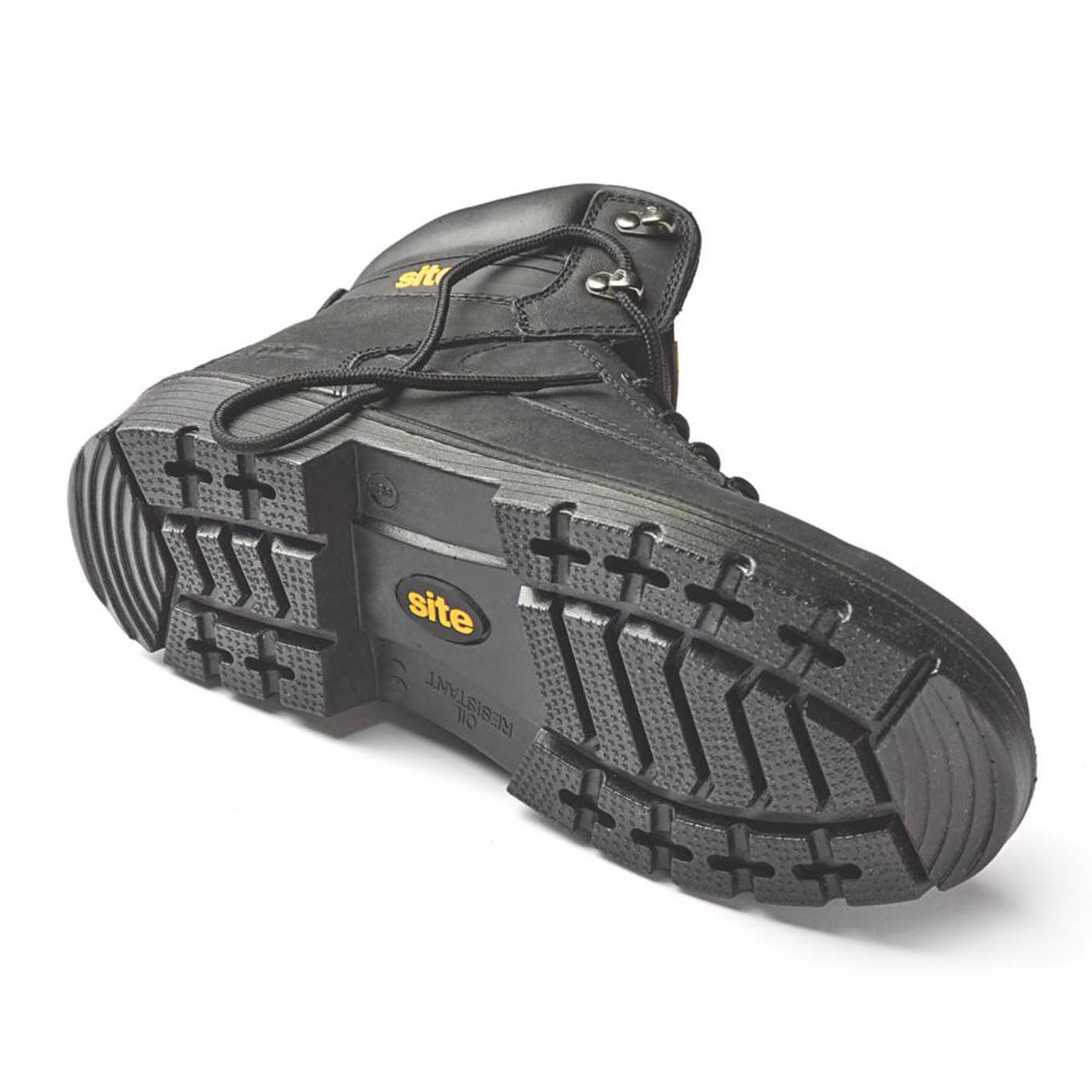 Site Safety Boots Mens Wide Fit Black Leather Water Resistant Steel Toe Size 9 - Image 1