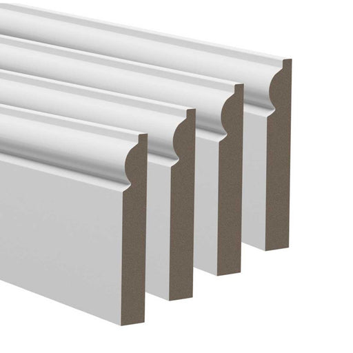 Torus Skirting Board Primed MDF Ready To Paint 2400 x 119 x 18mm Pack of 4 - Image 1