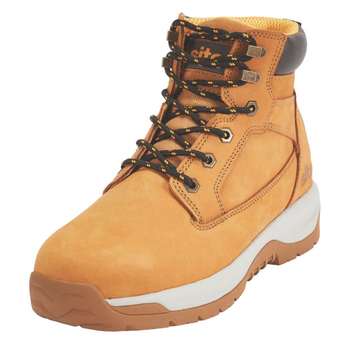 Site Safety Boots Mens Standard Fit Brown Leather Work Shoes Steel Toe Size 6 - Image 1