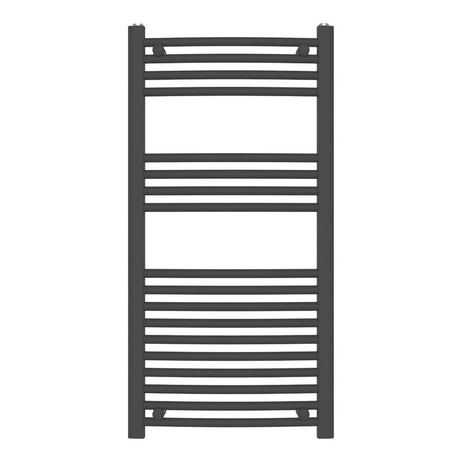 Flomasta Towel Rail Radiator Matt Black Curved Bathroom Warmer Ladder 100x50cm - Image 2